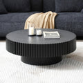 Matt Black Round Nesting Wood Coffee Table K824472