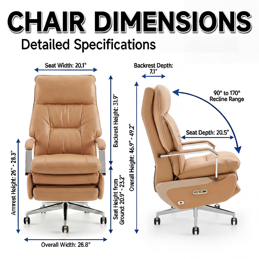 Brown Electric Big & Tall Executive Office Chair F9469