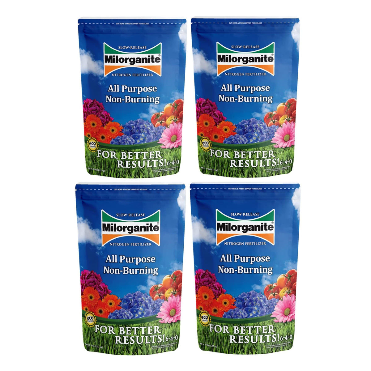 Slow-Release Nitrogen 6-4-0 Fertilizer, 5 Pound Bag (Pack of 4) I468518