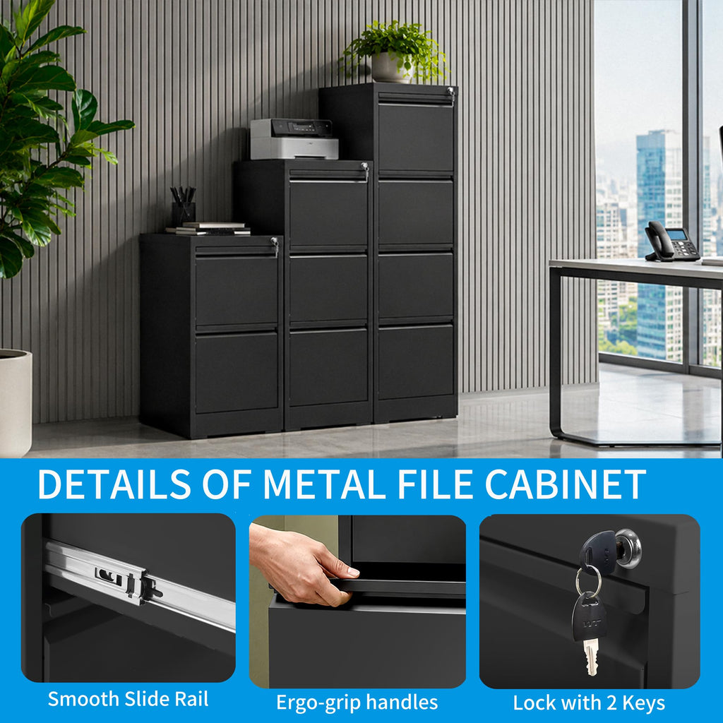 4 Drawer Metal File Cabinet with Lock K563