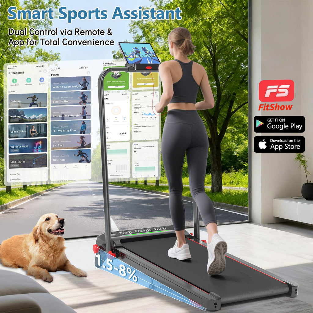 Foldable Treadmill with Incline and Handle Bar U8000