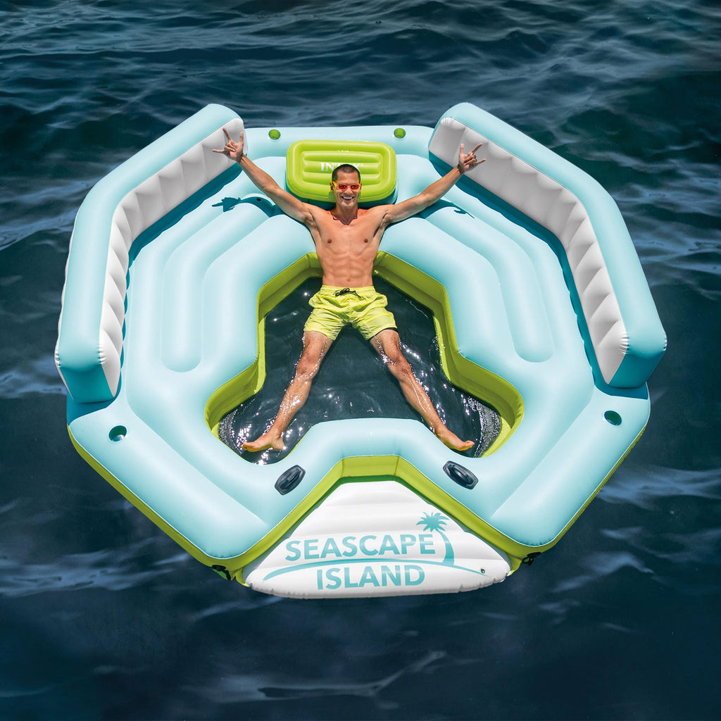 Inflatable Island Float with Built In Cooler and Cup Holder I417