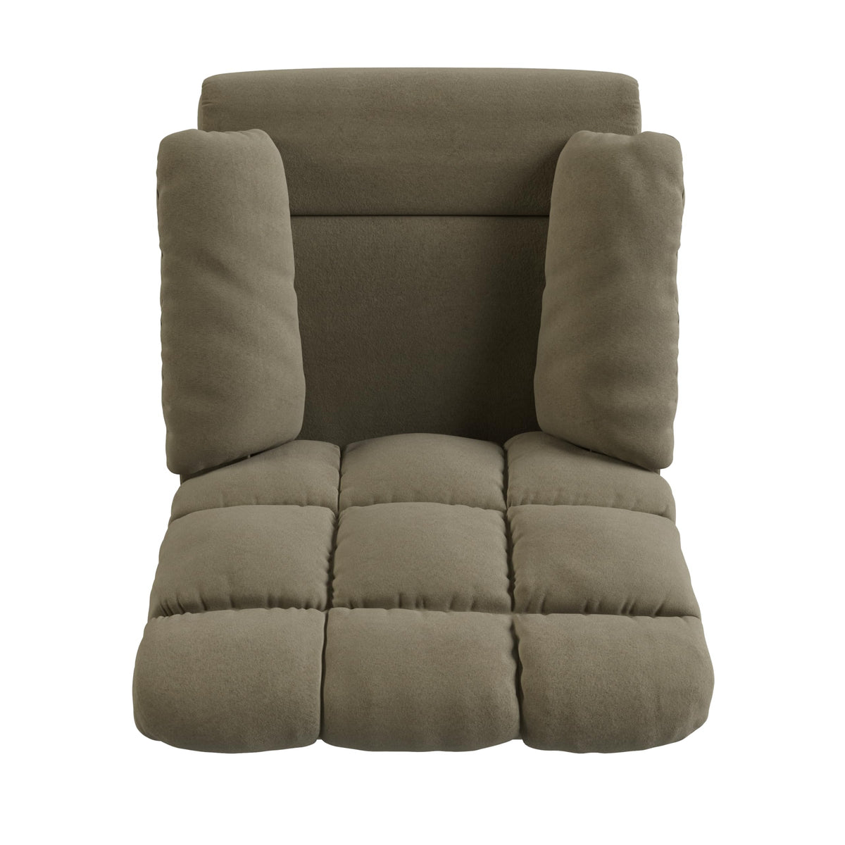 Velvet Swivel Rocker Recliner Chair with Adjustable Backrest and Footrest U310
