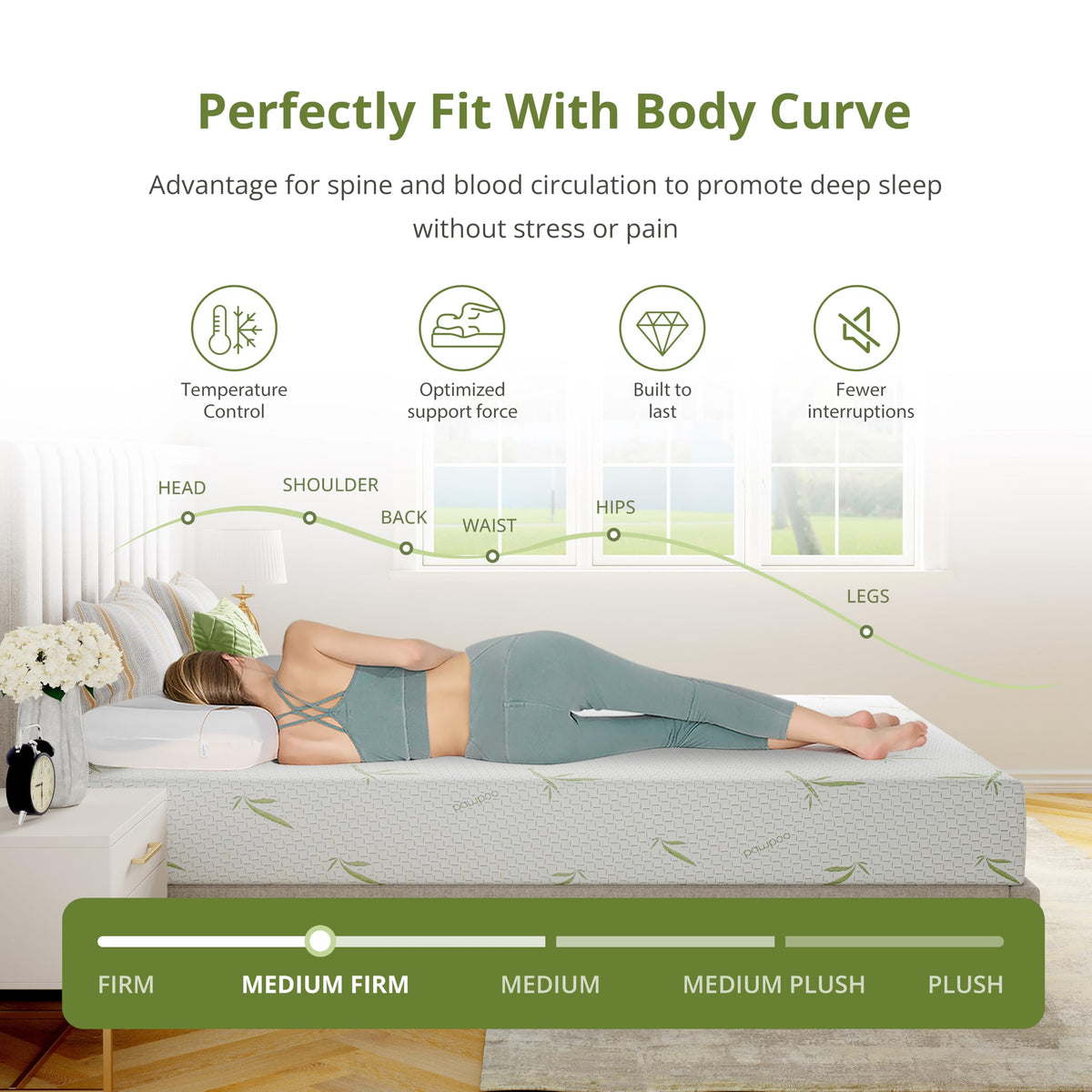 Full Size 8 Inch Medium Firm Memory Foam Mattress J936455