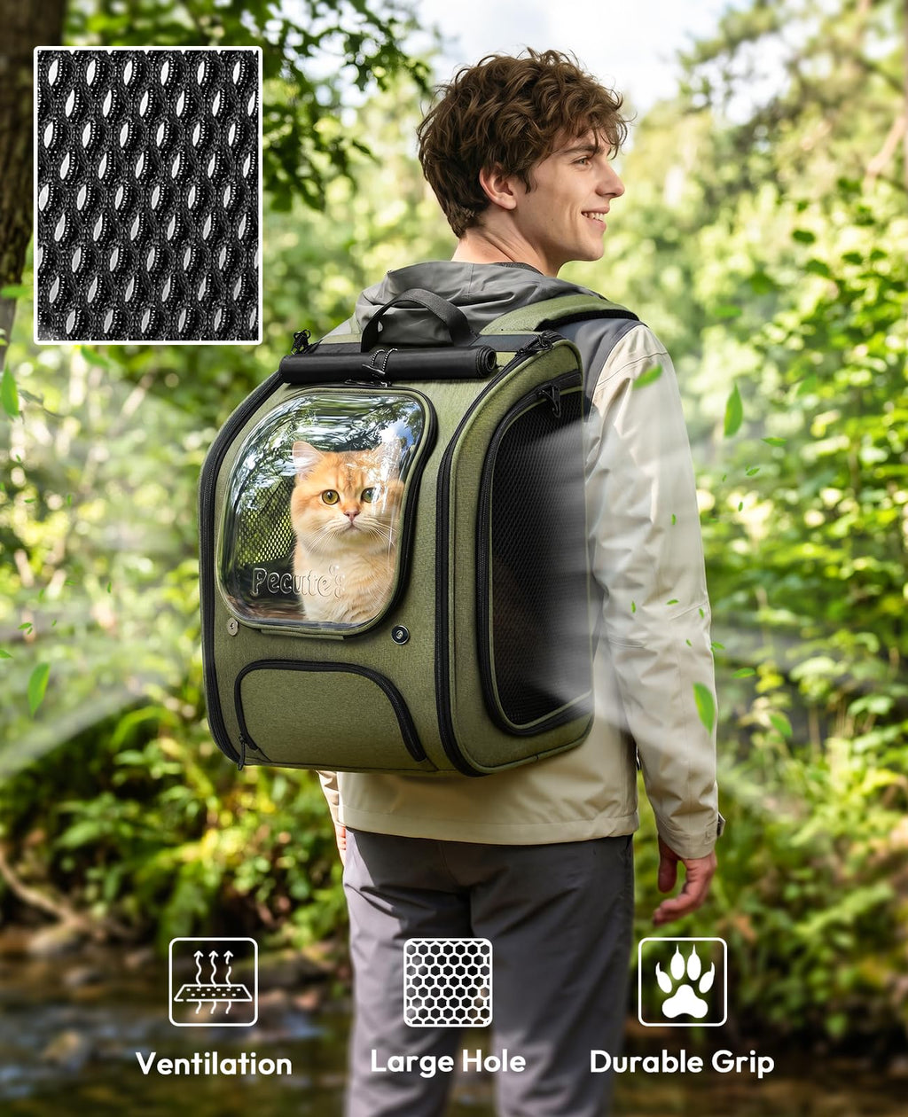 Green Cat Backpack Carrier L951