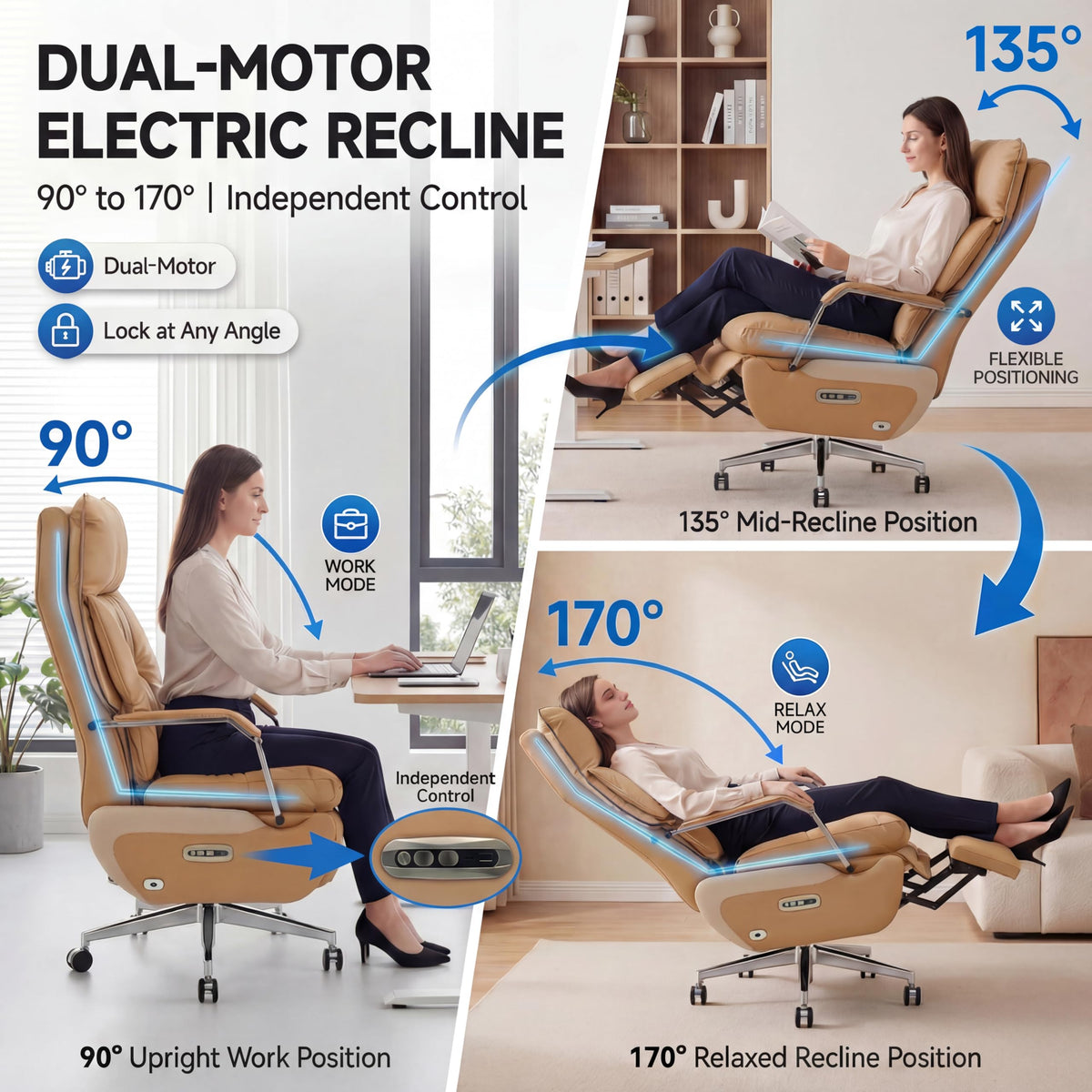 Brown Electric Big & Tall Executive Office Chair F9469