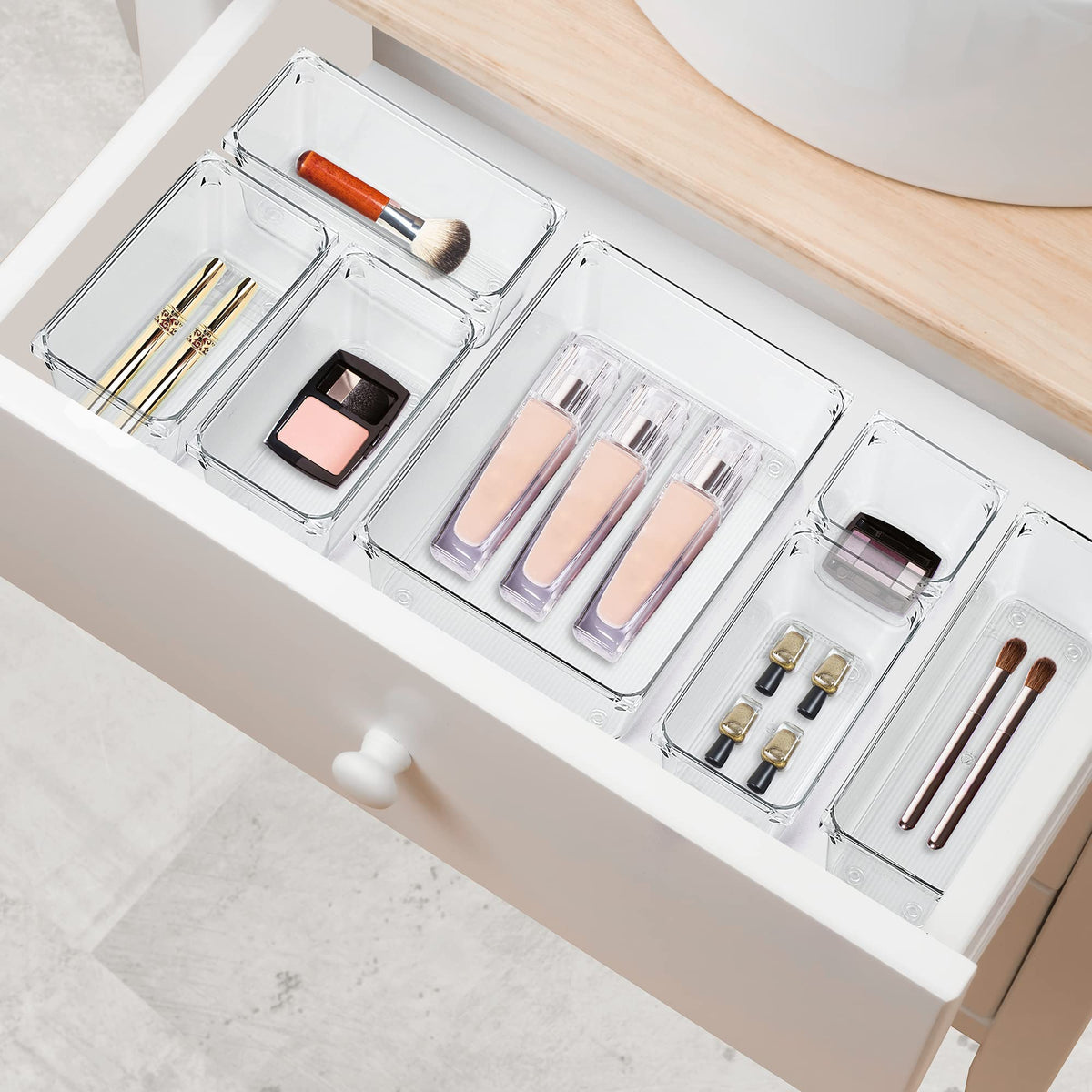 6 Pack Plastic Drawer Organizer S384