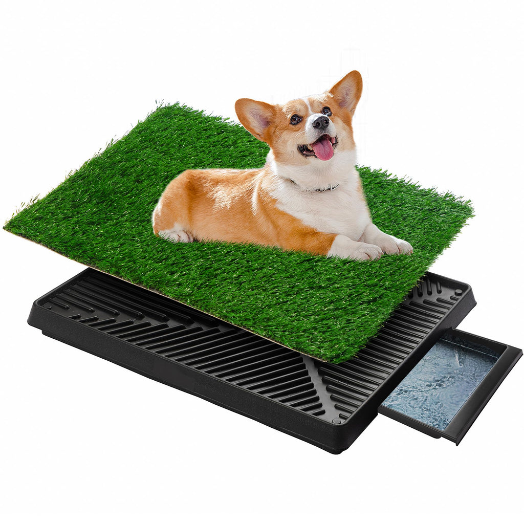 25"×20" Washable Dog Grass Pad with Tray M88875