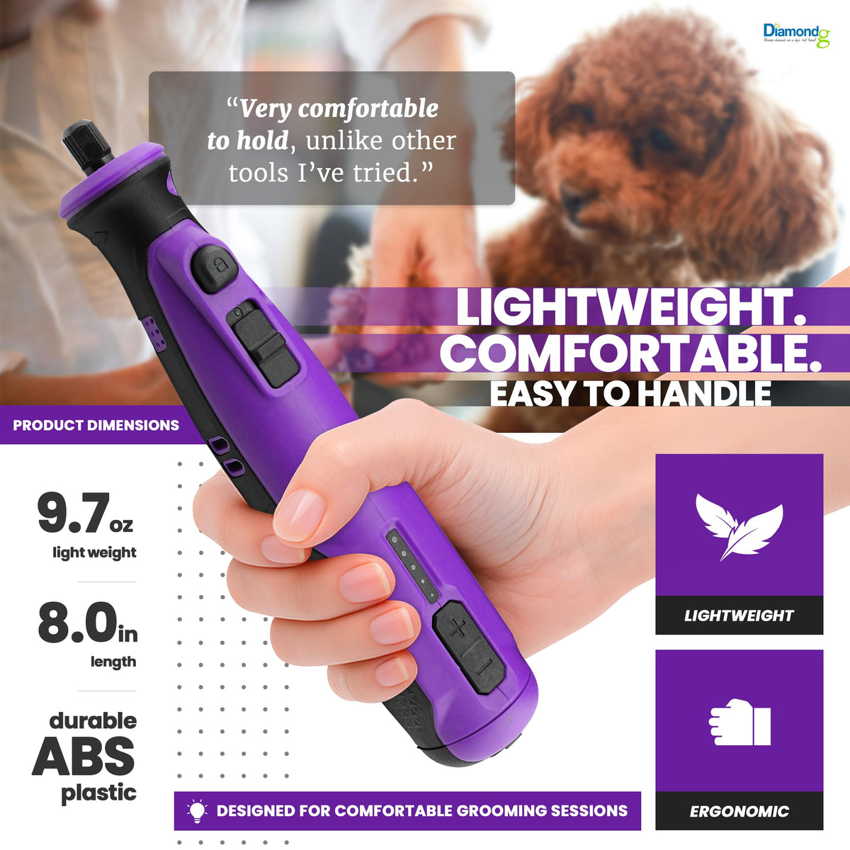 Cordless Dog Nail Grinder with LED Light O532