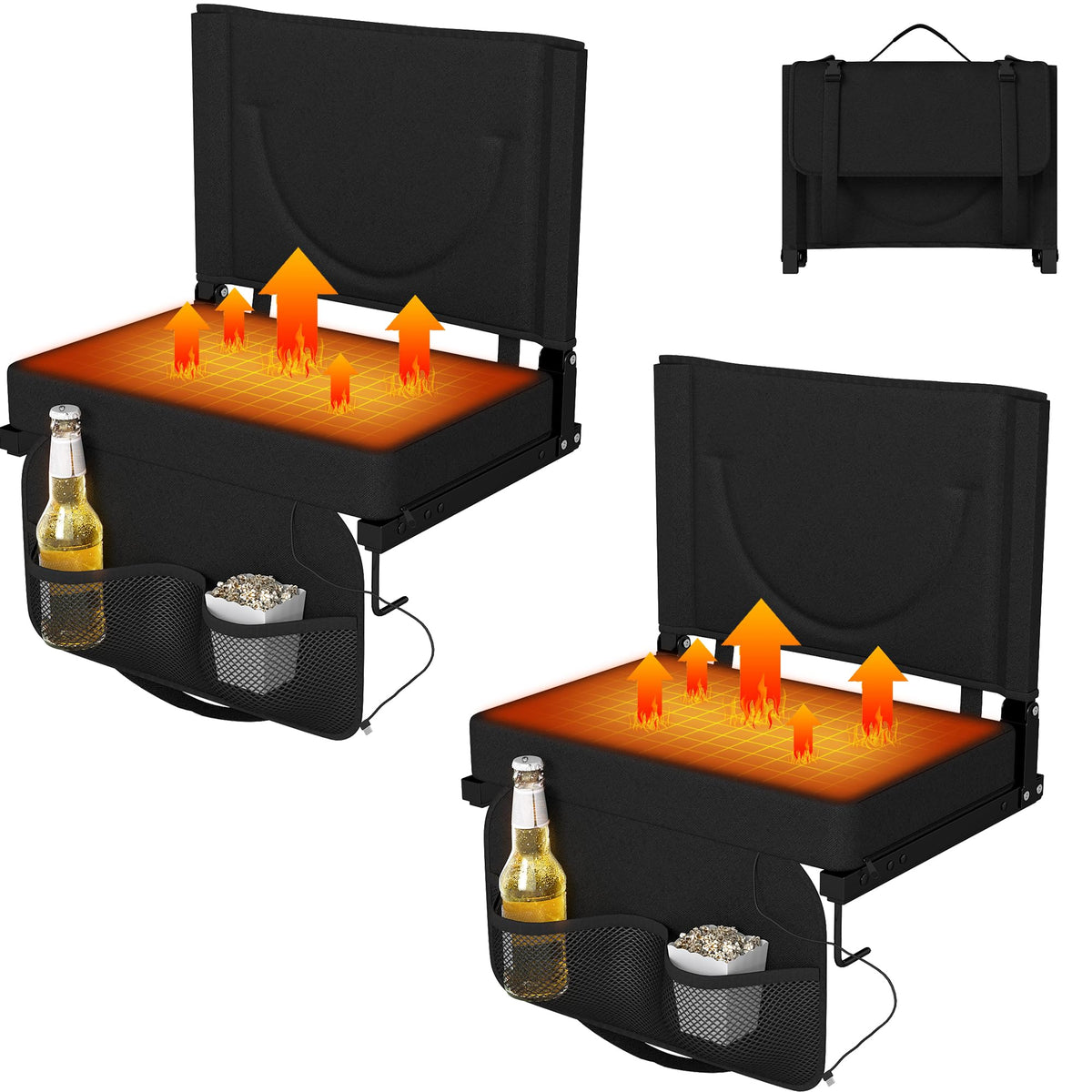 Heated Stadium Seats with Backrest and Cushion V5086