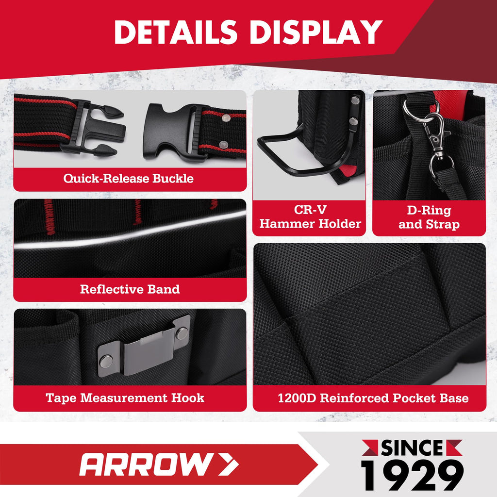 Heavy-Duty Tool Belt with 10 Pockets X387