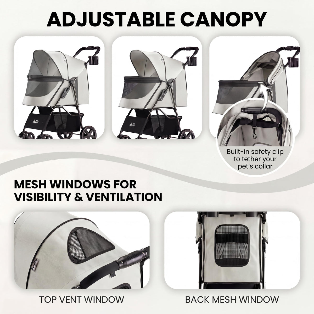 Foldable 4-Wheel Pet Stroller Y87460