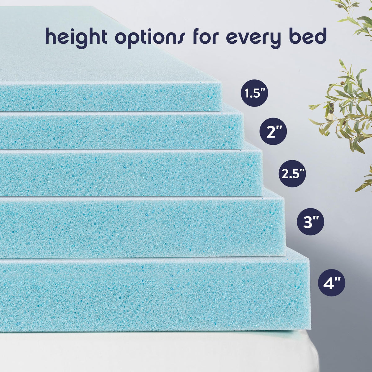 3 Inch Ventilated Memory Foam Mattress Topper, Twin I78308