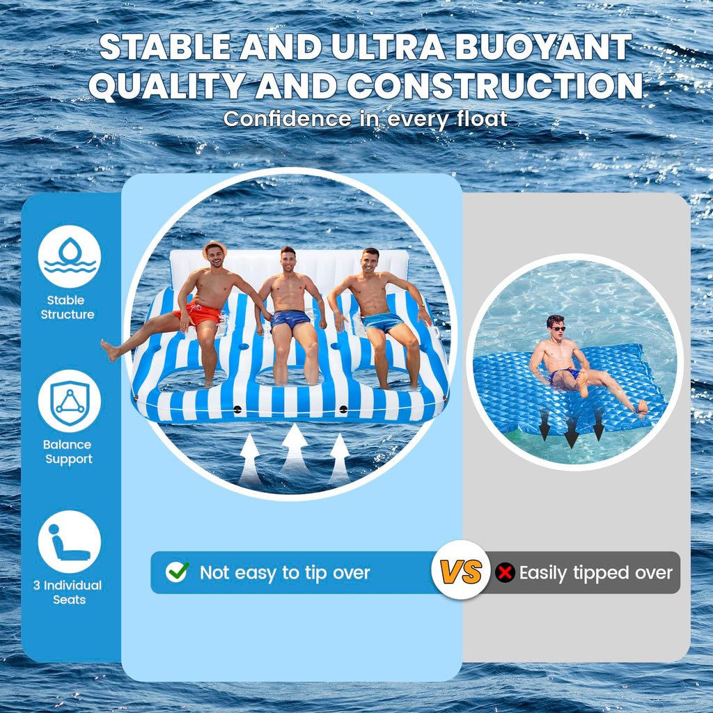 Inflatable Pool Lounger Float with Handles and Cup Phone Holder E735167