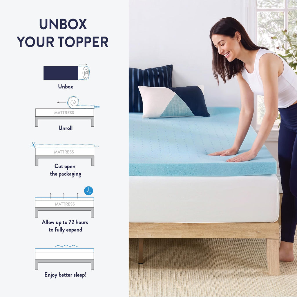 3 Inch Ventilated Memory Foam Mattress Topper, Twin I78308