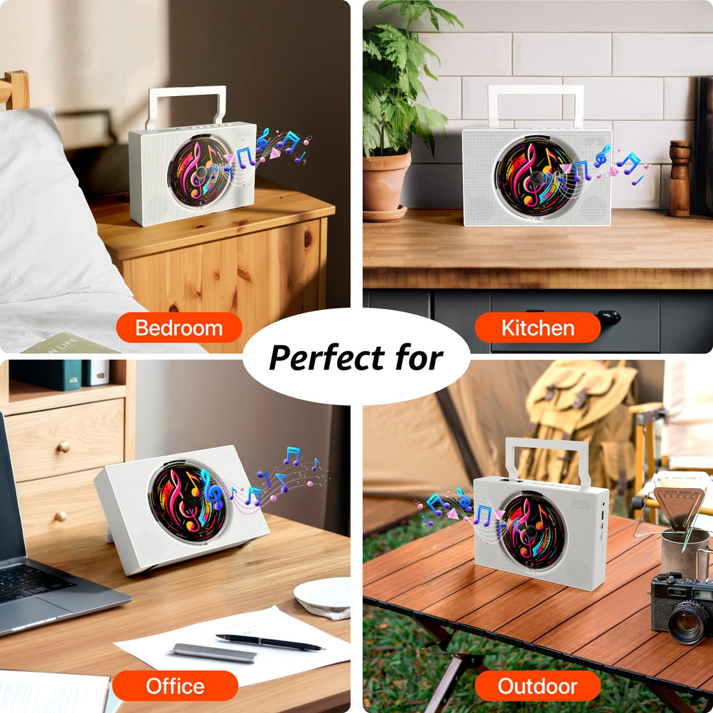 Portable CD Player Boombox with Bluetooth FM Radio F441668