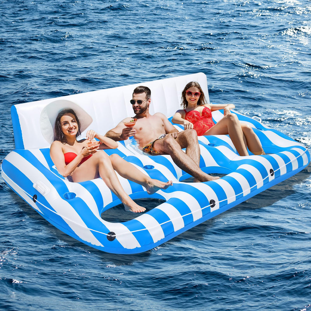 Inflatable Pool Lounger Float with Handles and Cup Phone Holder E735167