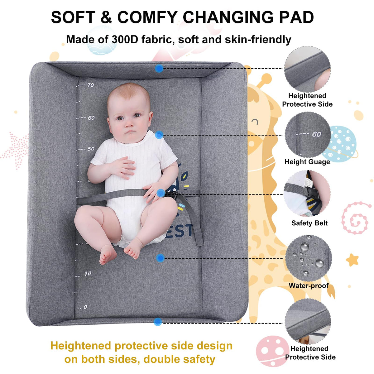 Portable Foldable Baby Changing Station with Wheels R556727