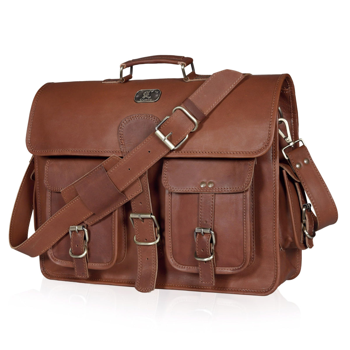 18 Inch Full Grain Buffalo Leather Laptop Briefcase G572