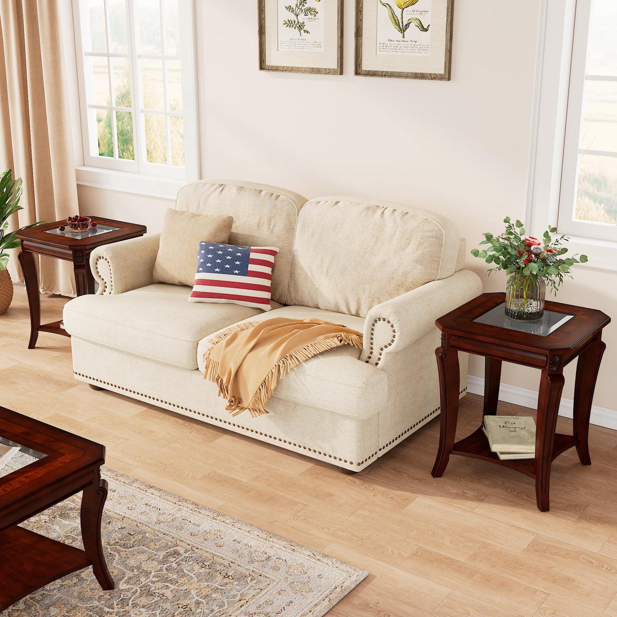 Set of 2 Solid Wood End Table U780