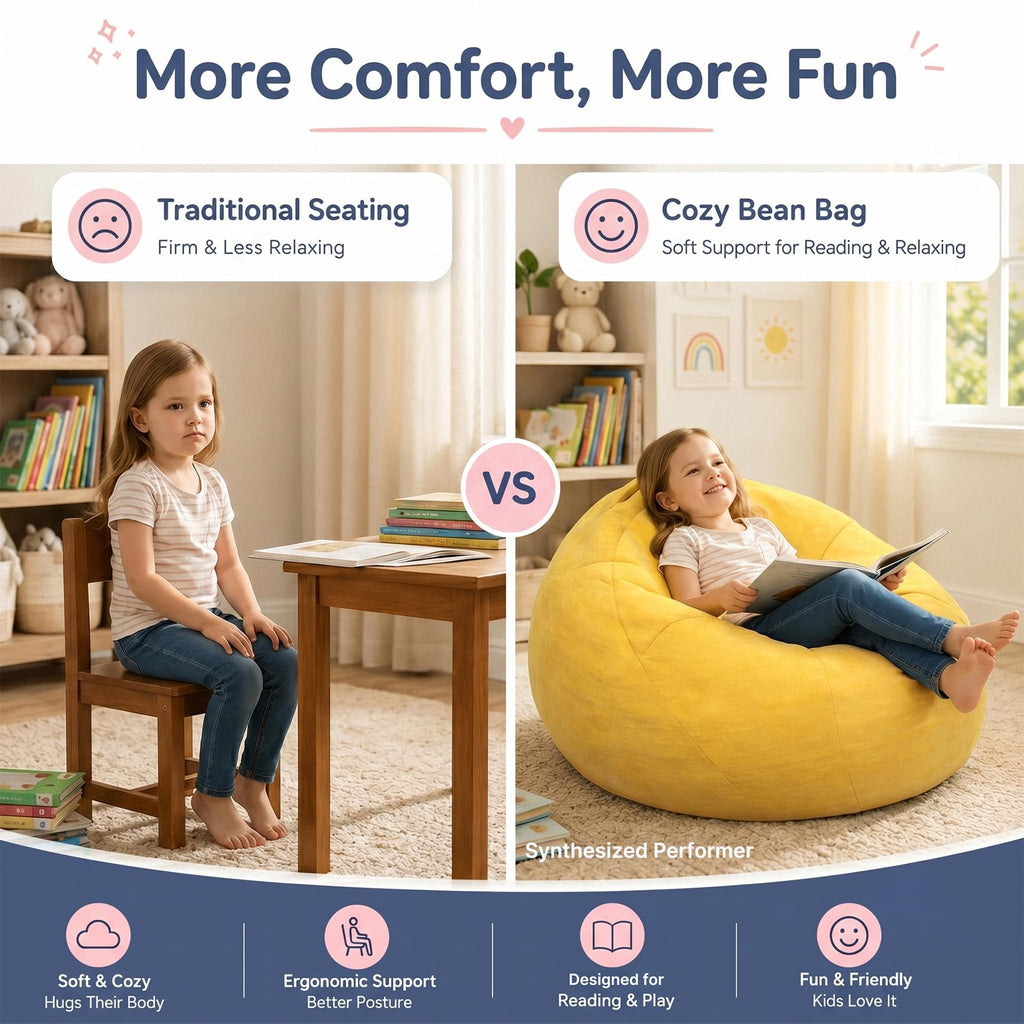 Small Yellow Bean Bag Chair B571990