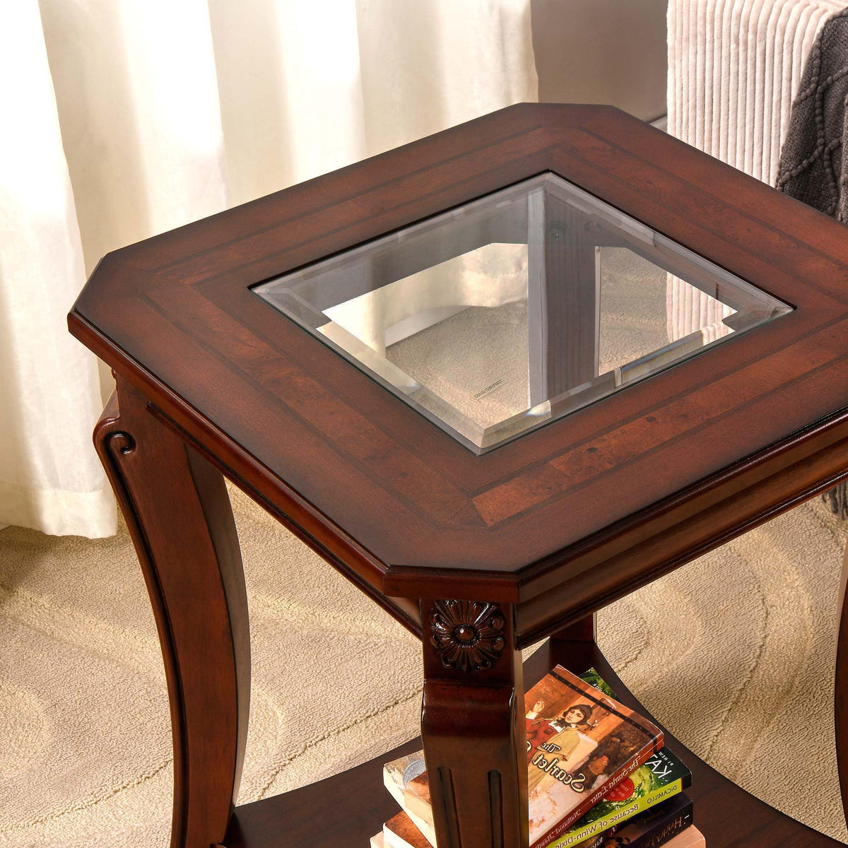 Set of 2 Solid Wood End Table U780