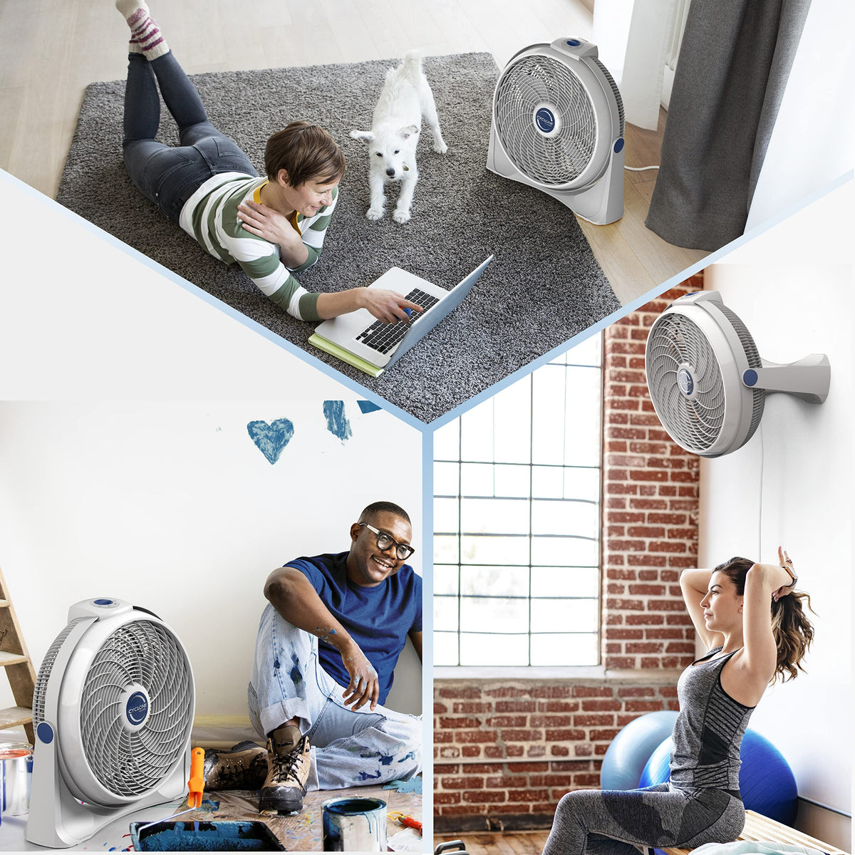 20 Inch 3-Speed Portable Pivoting Floor or Wall Mount Fan Z305609