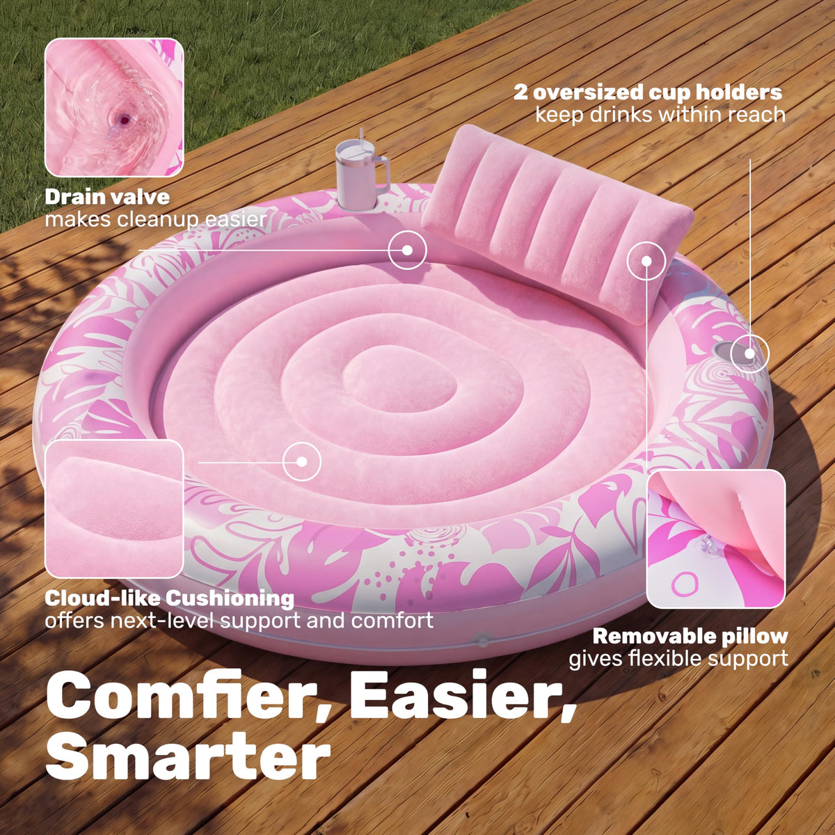 Inflatable Tanning Pool Lounger Float X220