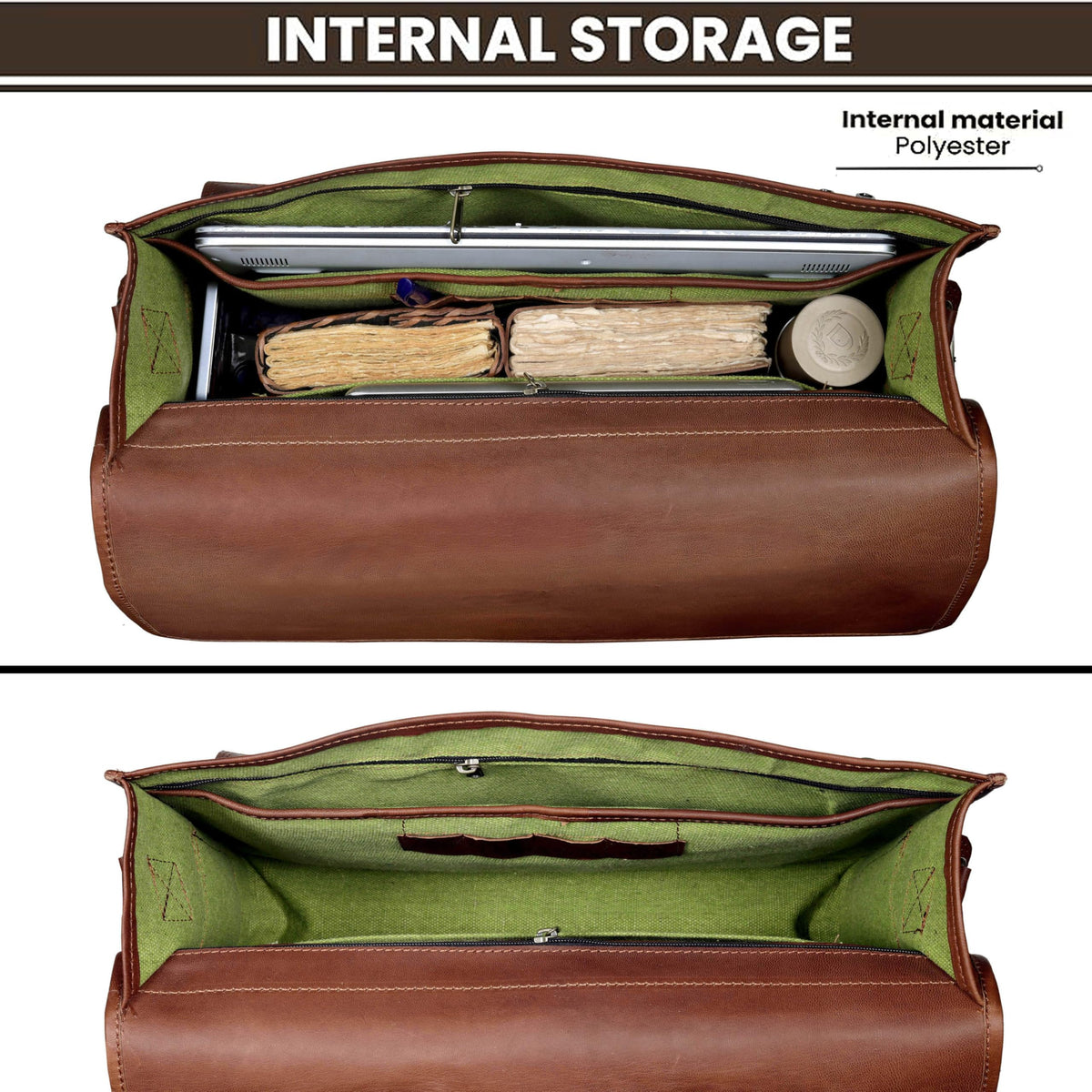 18 Inch Full Grain Buffalo Leather Laptop Briefcase G572