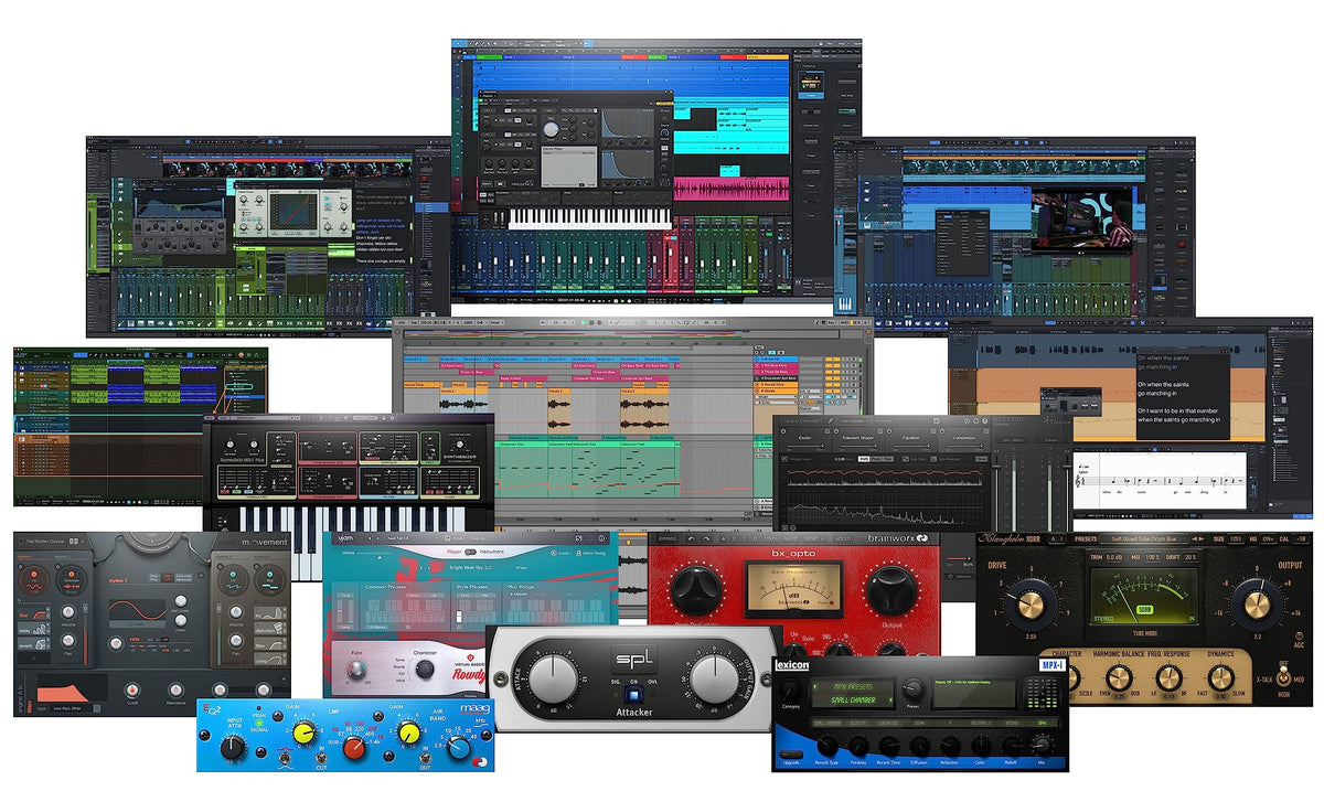 USB Audio MIDI Interface Recording Bundle with Condenser Microphone and Headphones I1093