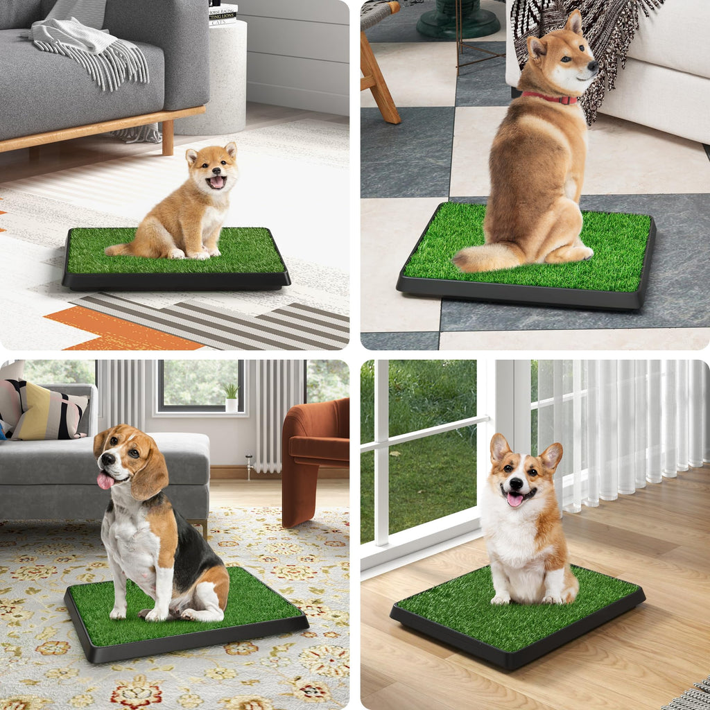 25"×20" Washable Dog Grass Pad with Tray M88875