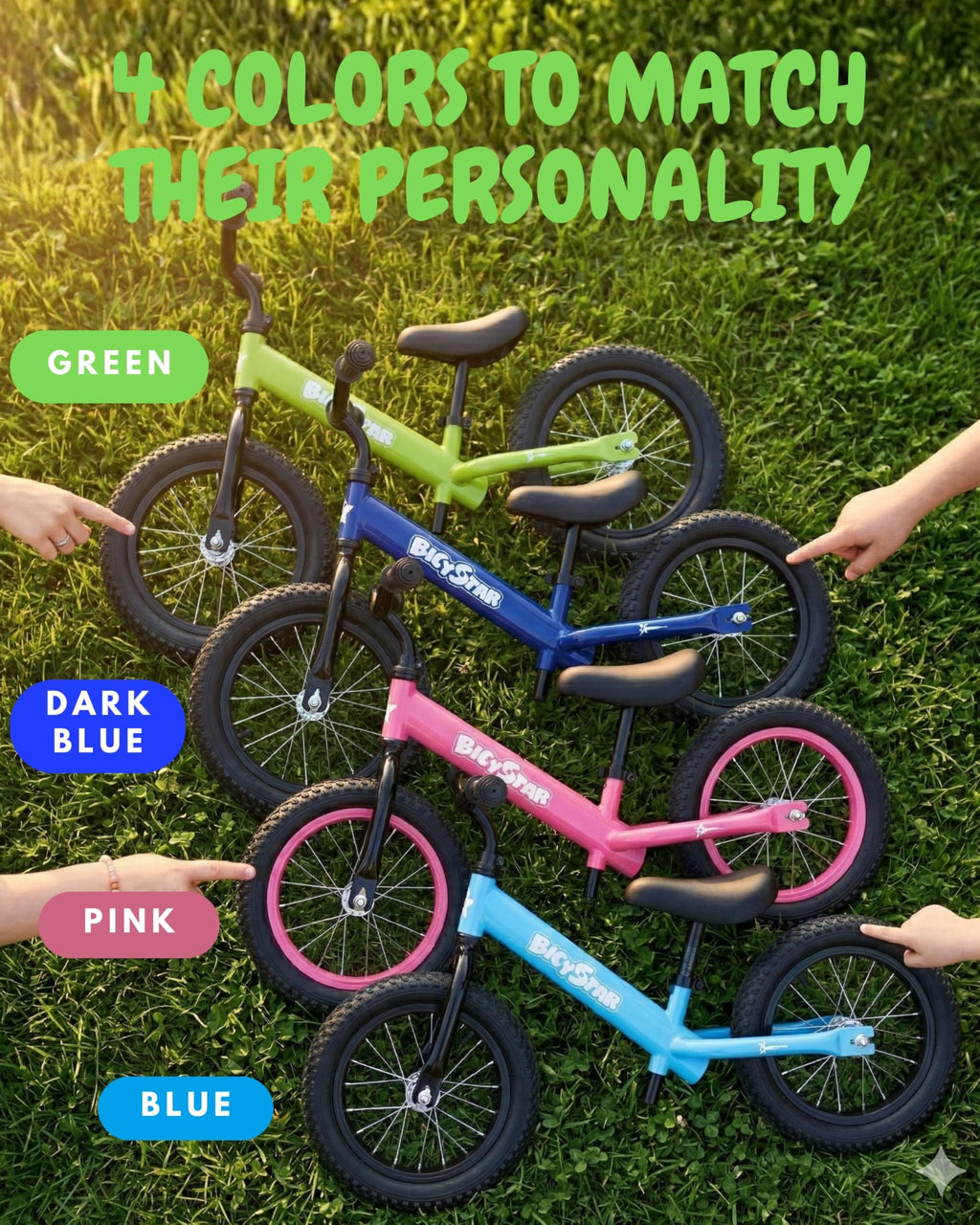 14 Inch Pink Balance Bike with Air Rubber Tires C91629