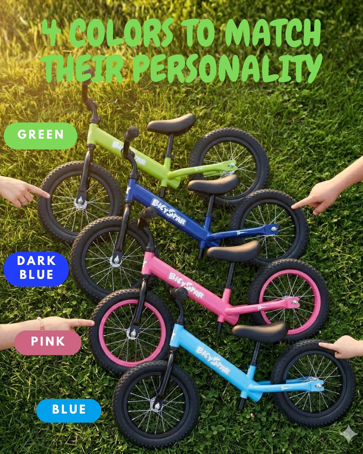14 Inch Pink Balance Bike with Air Rubber Tires C91629