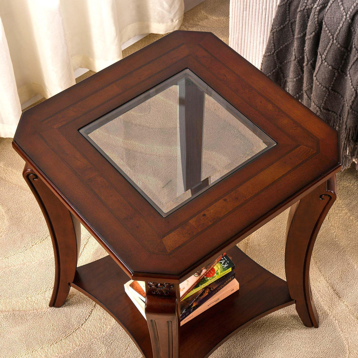 Set of 2 Solid Wood End Table U780